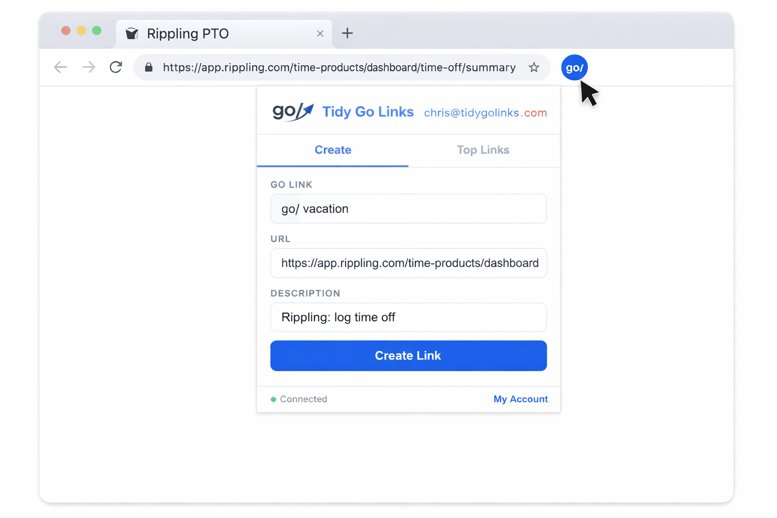 Create your first go link